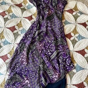 Vintage Y2K purple and black midi fairy boho whimsigoth dress.